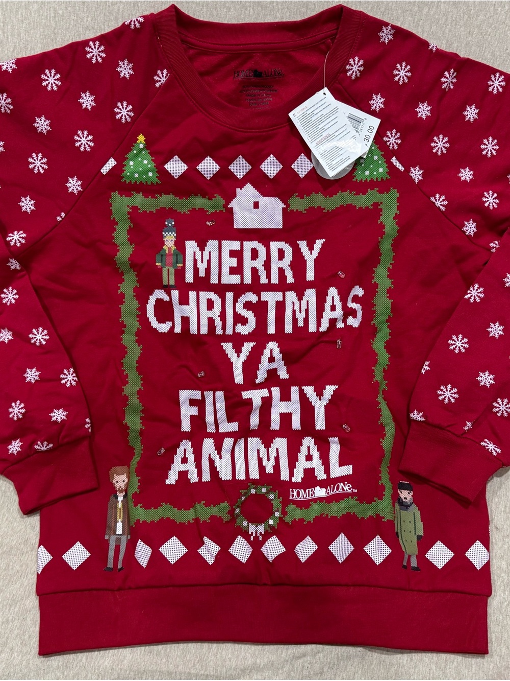 Home Alone "Merry Christmas Ya Filthy Animal" Holiday Sweater